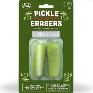 Fred Green Pickle Erasers - Relish Your Mistakes - NEW